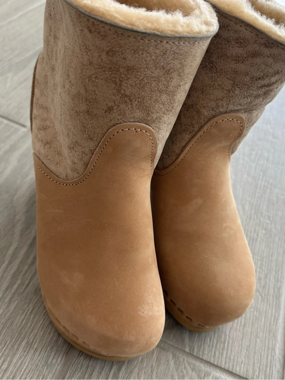 NO 6 Sherpa Clog Ankle Boots Size 35 GUC